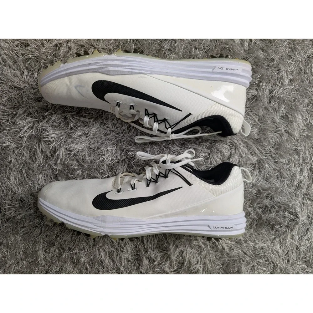 Nike Lunar Control Vapor 2 Golf Shoes White Black 909037-100 Mens 11.5